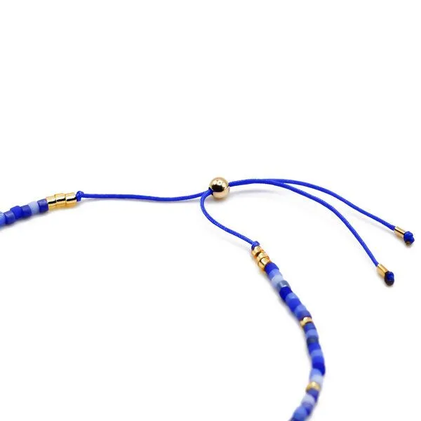 juni juni Zartes, blaues Perlenarmband "Azul Mix" mit goldenen Highlights – Produktbild 3 von 4