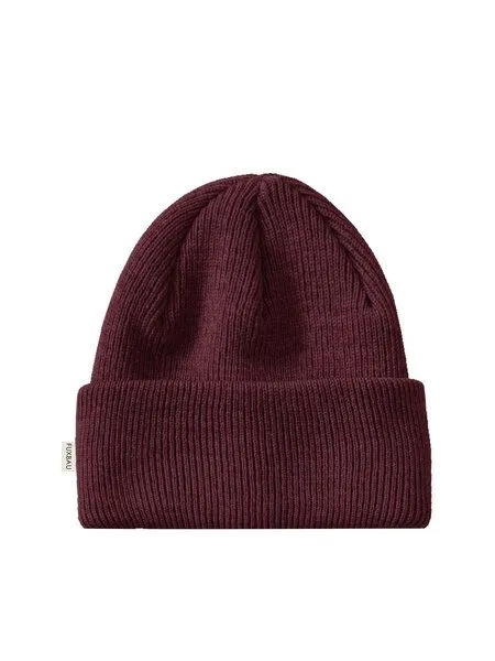 FUXBAU FUXBAU Merino Strickmütze, Bordeaux, – Produktbild 3 von 4