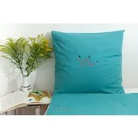 Hirschkind Hirschkind Bio-Kissenbezug 'her mit dem schönen leben!' türkis 80*80 cm – Produktbild 1 von 1