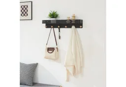 en.casa Wandgarderobe, »Jäller« mit 6 Haken Metall 60 x 14 x 12 cm Schwarz – Produktbild 1 von 1