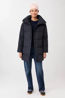 LangerChen LangerChen Damen vegan Jacke Mit Stehkragen Marineblau – Produktbild 1 von 1