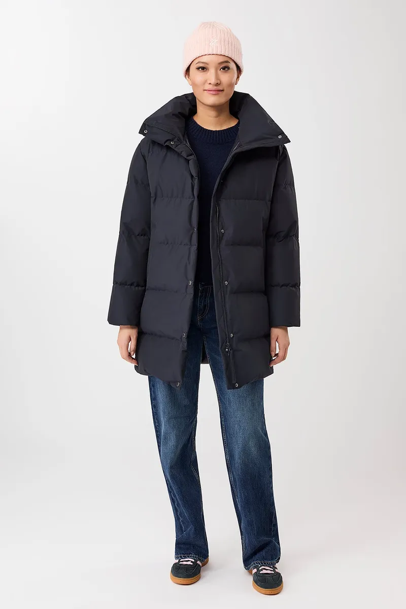 LangerChen LangerChen Damen vegan Jacke Mit Stehkragen Marineblau, Blau, – Produktbild 1 von 2