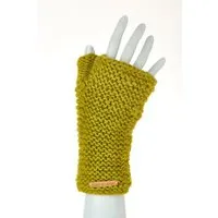 short'n'pietz short'n'pietz Schurwollhandstulpen links gestrickt, Lindgrün, – Produktbild 1 von 1