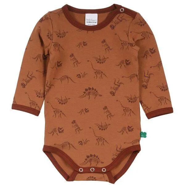 Fred's World by Green Cotton Fred's World by Green Cotton Body Dinosaurier, Chocolate brown, – Produktbild 1 von 1