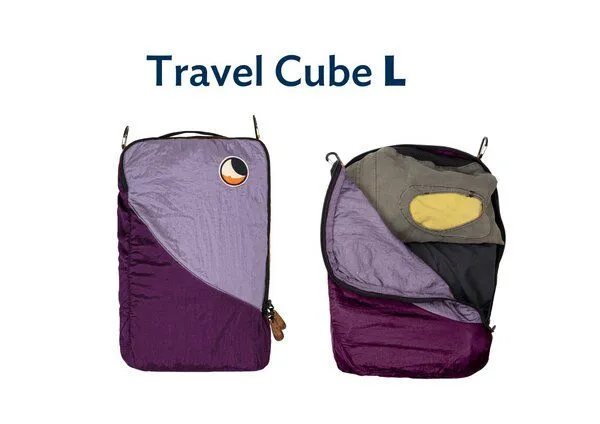Ticket to the Moon Ticket to the Moon Packwürfel "Travel Cube Large" upcycled, Pflaume/flieder, – Produktbild 1 von 1