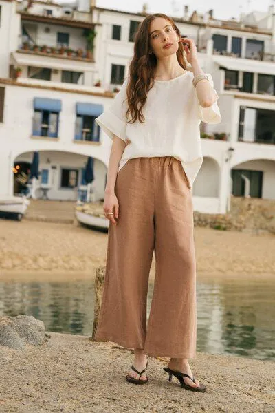 AmourLinen AmourLinen Leinenhose Tokyo, Rosy brown (braun), – Produktbild 4 von 4