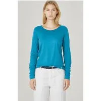 HempAge HempAge Damen Langarm-Shirt Lene Hanf/Bio-Baumwolle, Lagoon grün, – Produktbild 1 von 1