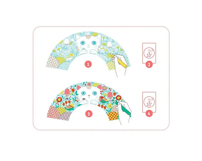 DJECO Kreativset DIY Bastelset Fächer Koneko von DJECO Kreatives Malset für Kinder ab 6 – Produktbild 4 von 5