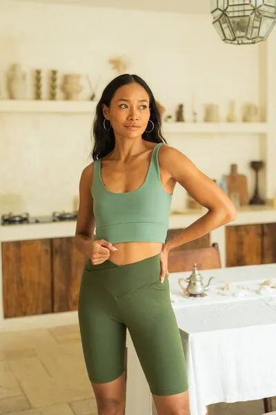 YogiLiebe YogiLiebe Yoga double wende Bra "Maitri" aus Bio-Baumwolle Emerald Forest & Sacred Sage, Green, – Produktbild 2 von 3