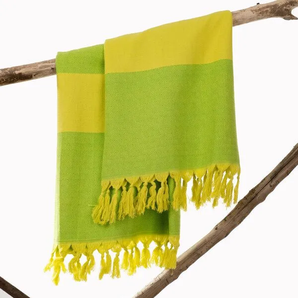 HängemattenGlück HängemattenGlück Hamamtuch/Strandtuch, handgewebt, Bio-Baumwolle, GOTS-zertifiziert, Verde grün, – Produktbild 1 von 4