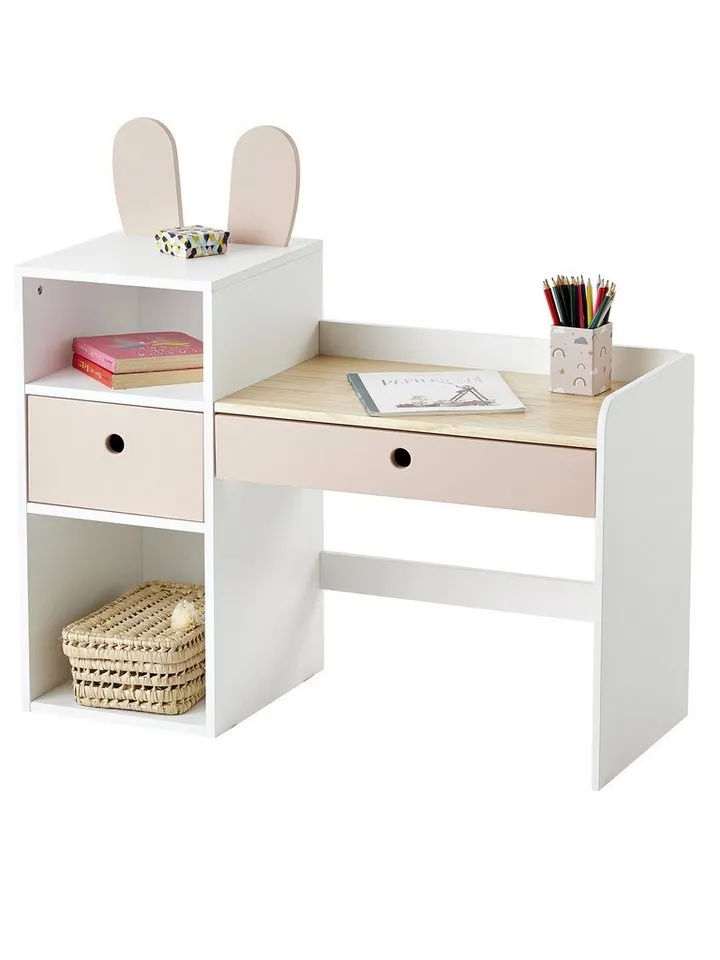 Vertbaudet Vertbaudet Kinderschreibtisch mit Hasenohren BUNNY, Weiß, – Produktbild 4 von 6