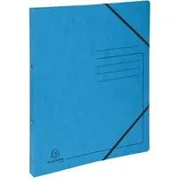 Exacompta 10 Exacompta Ringbücher, Colorspan-Karton, 355 g/m², DIN A4, Gummizug, 2 Ringe, türkis – Produktbild 1 von 1