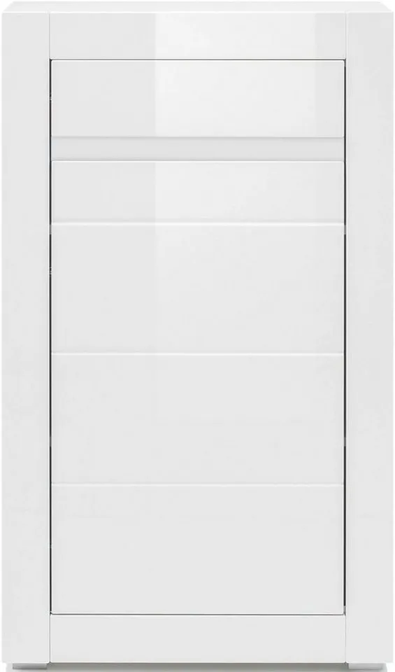 Home affaire Kommode Carat, Breite 66 cm, Blende in weiß und betonfarben im Lieferumfang, Weiß, – Produktbild 5 von 5