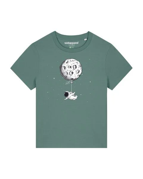 watapparel watapparel T-Shirt Frauen Funny Spaceman, Green bay, – Produktbild 1 von 3