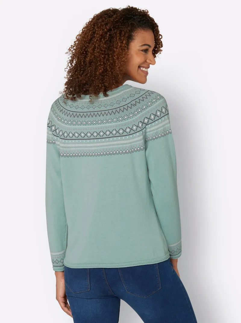Witt Norwegerpullover, Mint-gemustert, – Produktbild 2 von 2