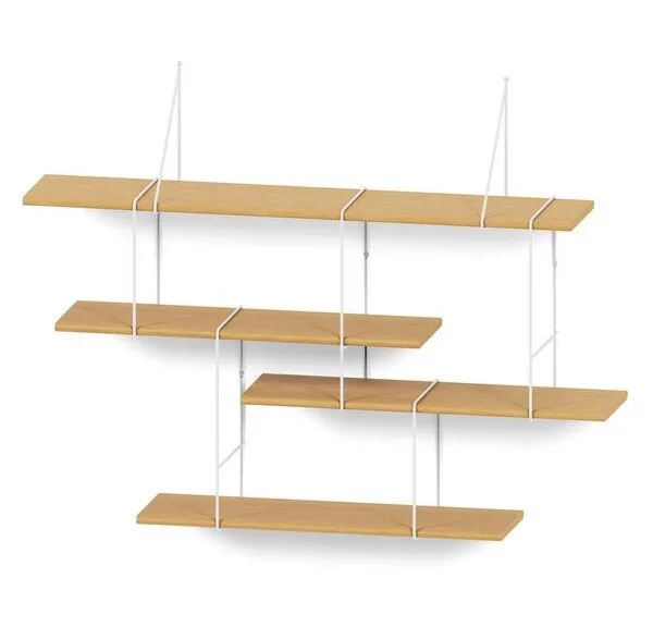 Hausen Hausen Wandregal Link shelf set 1 oak / white, Brown, – Produktbild 1 von 3