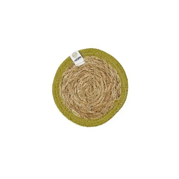 reSpiin reSpiin Untersetzer aus Seegras und Jute Ø 10cm, Grün, – Produktbild 1 von 2