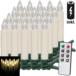 Casaria® Casaria Weihnachtsbaumkerze inkl Fernbedienung und Batterien 20er Set 10,5x1,5cm warmweiß – Produktbild 1 von 1