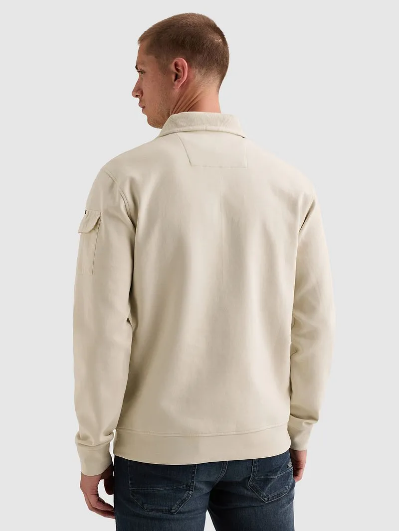 PME Legend PME Legend Half Zip Sweater Bone White - Größe XXL, Wollweiß, – Produktbild 4 von 5