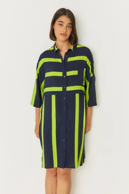 SKFK SKFK Damen vegan Hemdkleid Lisabe Marineblau – Produktbild 1 von 1