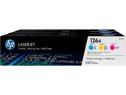 Hewlett Packard hp 3er Set Druckkassetten CF341A, cyan, magenta, gelb – Produktbild 1 von 1