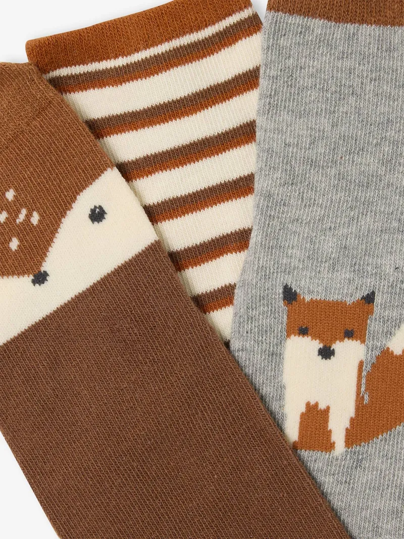 Vertbaudet 3er-Pack Socken FUCHS, Terrakotta, – Produktbild 3 von 3