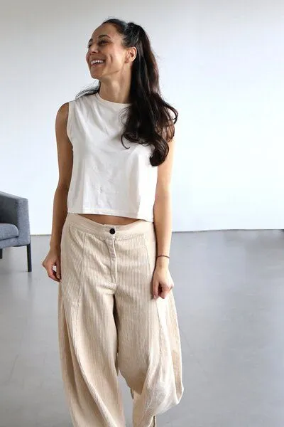Kultgut Kultgut Biofair- Vegan Vintagelook CropTop - 100% Biobaumwolle, White, – Produktbild 1 von 4