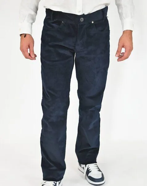 Aatise Aatise Herrenhose Zanzibar mid-raise aus stretch Bio-Cord, Blau, – Produktbild 1 von 4