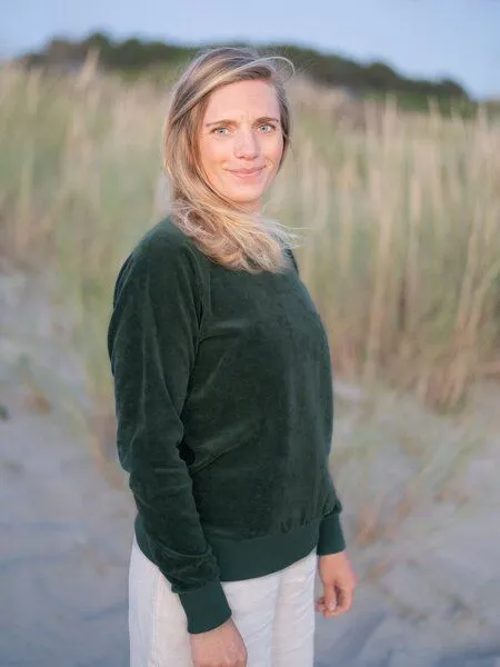 FUXBAU FUXBAU Frauen Samt Sweater, Grün, – Produktbild 4 von 4