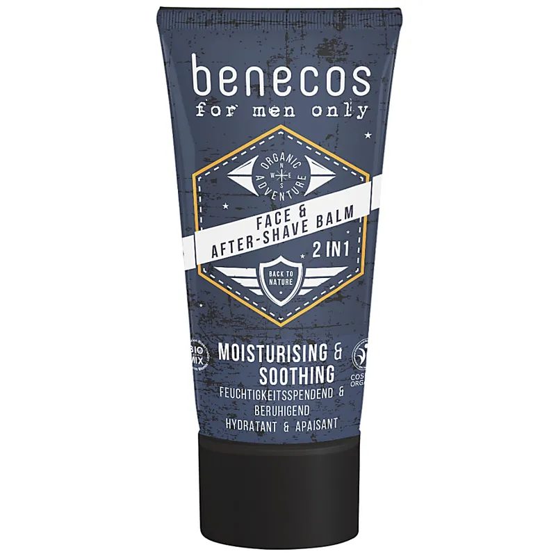 Benecos benecos for men Biokosmetik - Gesichts & Aftershave Balsam 2in1 - vegan – Produktbild 1 von 5
