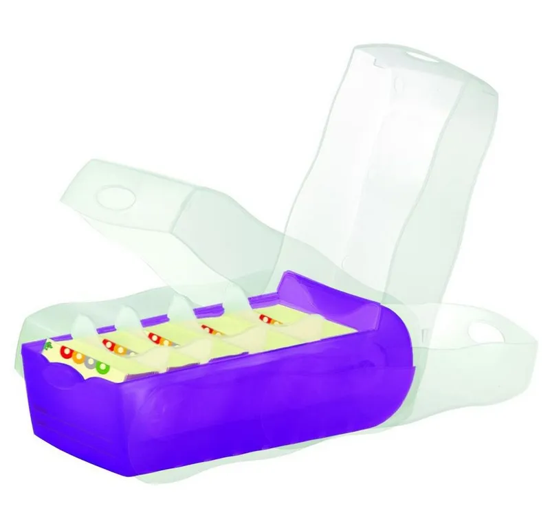HAN HAN Karteikartenbox "CROCO" DIN A8 quer, mit 100 Karten, transluzent-lila – Produktbild 2 von 2