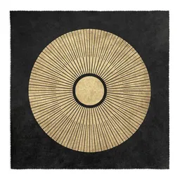 Veskor Cassiopeia Veskor Cassiopeia CENTRAL SUN Sonnen Linoldruck | 40 × 40 cm | Gold auf Schwarz – Produktbild 1 von 1