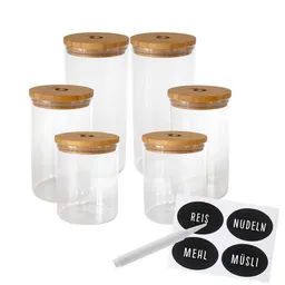 pandoo pandoo Vorratsgläser-Sets aus Borosilikatglas mit GRATIS Kreidestift und Etiketten – Produktbild 1 von 1
