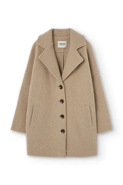 TIRALAHILACHA TIRALAHILACHA Tad Chunky Wool Coat, Beige, – Produktbild 4 von 4