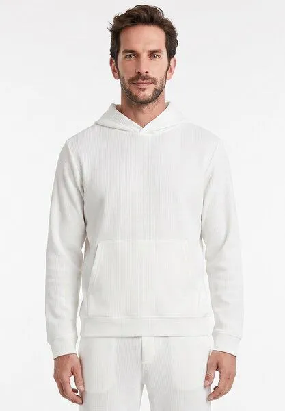ORGANICATION ORGANICATION HECTORR | Waffel Hoodie aus Bio-Baumwolle & recyceltem Polyester, White, – Produktbild 1 von 5