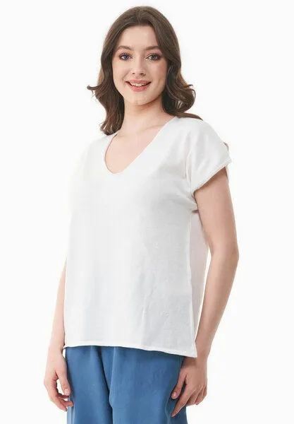 ORGANICATION ORGANICATION Strickshirt aus Bio-Baumwolle, Off white, – Produktbild 4 von 4