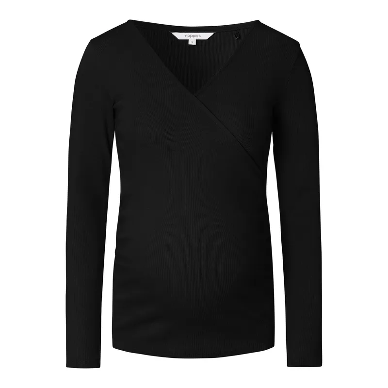 Noppies Noppies Umstandsshirt und Stillshirt Sara Rippqualität, Schwarz, – Produktbild 1 von 1