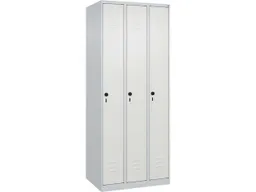 C+P C+P Spind Classic PLUS, 3 Abteile, 1850x750x500mm, Lichtgrau/Verkehrsweiß – Produktbild 1 von 1