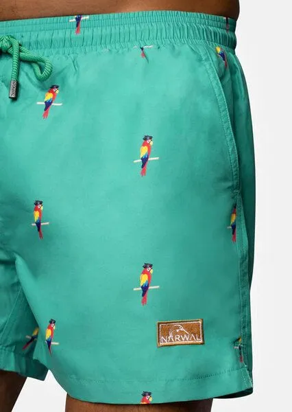 Narwal Narwal Badehose mit Print, Grün (parrot), – Produktbild 1 von 3