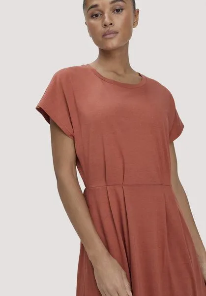hessnatur hessnatur Jersey Kleid Knöchellang Relaxed aus reiner Bio-Baumwolle, Terrakotta, – Produktbild 3 von 5