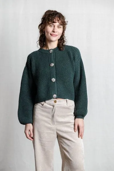 Jyoti - Fair Works Jyoti - Fair Works Baby-Alpaka Strickcardigan Betana, Grün, – Produktbild 1 von 4