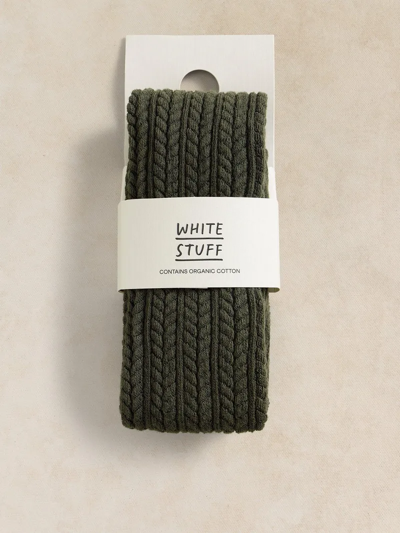 White Stuff Strumpfhose Patty - S, Khakigrün, – Produktbild 1 von 2