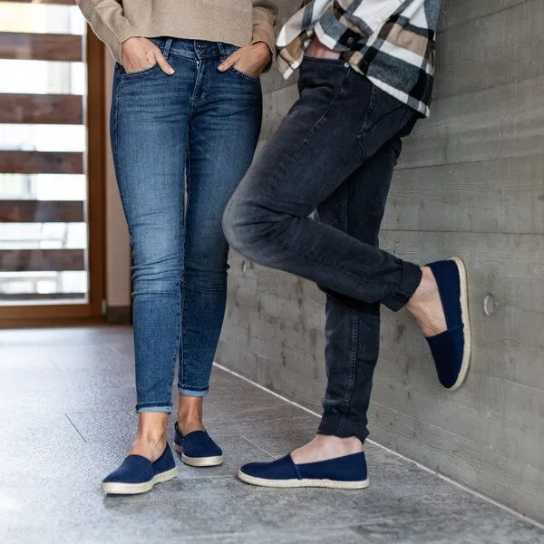 Gottstein Gottstein Camping Linen-Espadrille aus zertifizierten Leinen für Damen - Sommerschuh mit Gummisohle, Dunkel-blau, – Produktbild 2 von 4