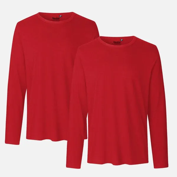Neutral Neutral® Neutral Doppelpack Long Sleeve Shirt Herren - Bio-Baumwolle, Rot, – Produktbild 1 von 4