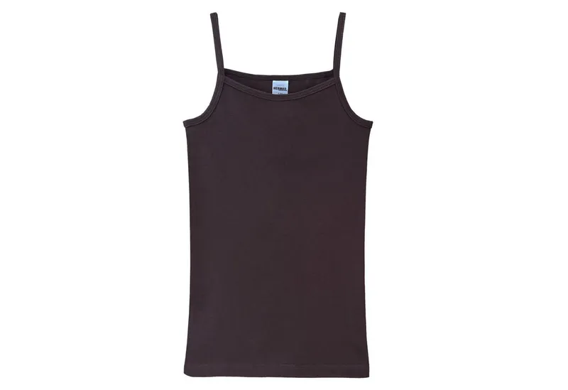 HERMKO Achseltop 2460 100 % Bio-Baumwolle, Trägerhemd, Spaghettiträger, Top, basic, weich, Braun, – Produktbild 1 von 1