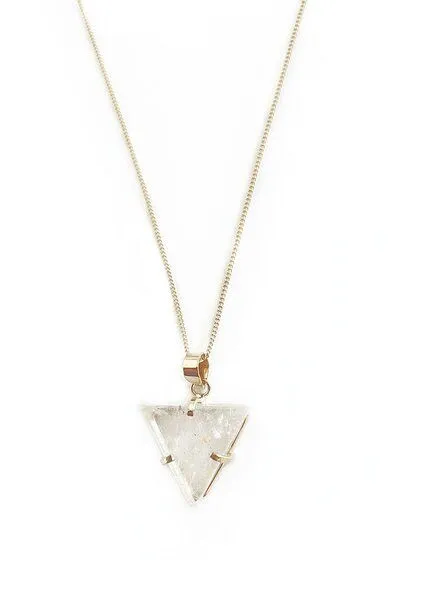 Crystal and Sage Crystal and Sage Bergkristall Dreieck Halskette gold filled – Produktbild 1 von 1