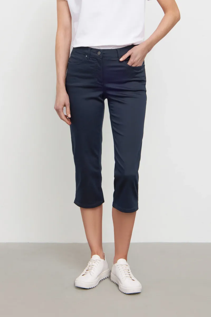 LAURIE LAURIE Damen vegan Hose Capri Charlotte Regular Medium Length Navy, Extra dunkelblau, – Produktbild 2 von 2