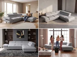 COTTA Ecksofa Enterprise L-Form, B: 277 cm x L: 238 cm, bequeme Wellenunterfederung, Arm- & Kopfteilverstellung, optional Schlaffunktion – Produktbild 1 von 1
