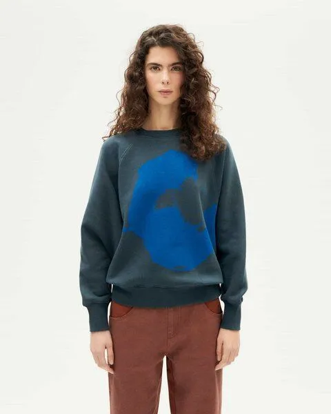 thinking mu thinking mu Bonnie Sweater, Blaugrau, – Produktbild 2 von 4