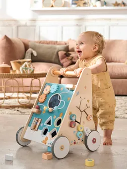 Vertbaudet Vertbaudet Activity-Lauflernwagen mit Bremsen Holz FSC® – Produktbild 1 von 1